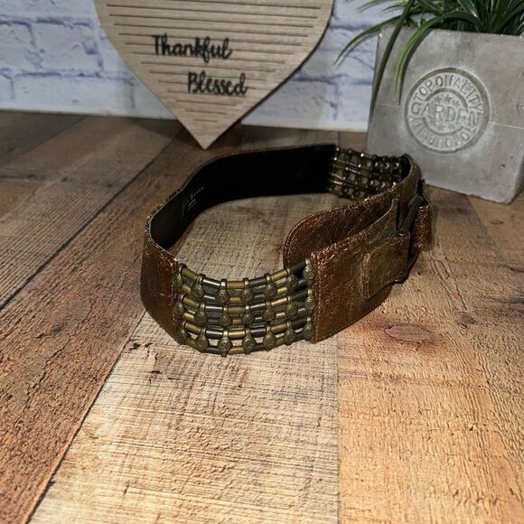 Suzi Roher womens size small plus vintage stretch adjustable italian buckle belt main image 7